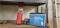 Replacement battery try, 9 volt battery, and fire
