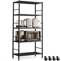 5 Tier Metal Shelving Unit on Wheels  Adjustable