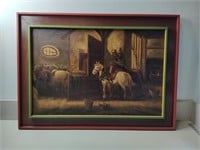 Horses in Barn Wall Art, 42"x30"