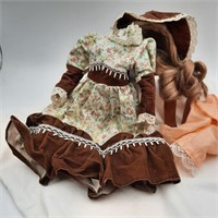 Vintage Dress & Bonnet & Bloomers -16" Doll