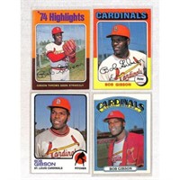 (4) Vintage Bob Gibson Cards