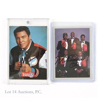 Muhammad Ali Signed AW Pro Line Boxing Cards (2)