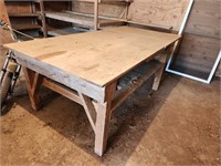 4ftx8ft wood table has outlets on side