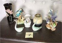 Assorted Bird Figurines and Vases