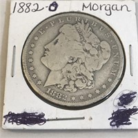 1882-O Morgan Silver Dollar in Case