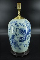 Chinese Blue and White Porcelain Table Lamp