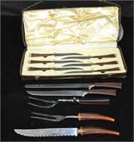 Vintage Karvermates Carving & Steak Knife Set