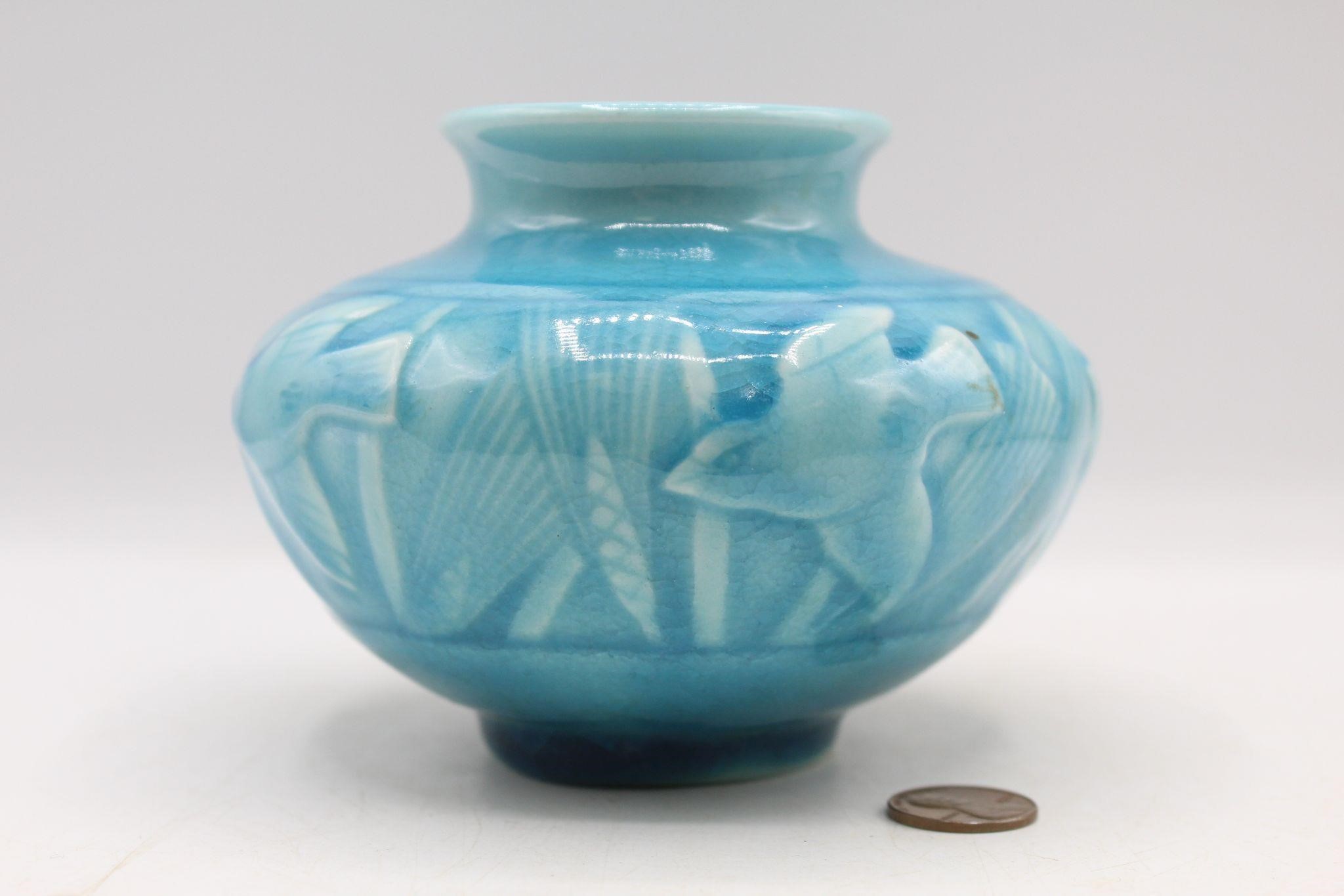 Rookwood Blue "Birds in Flight" Vase