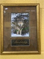 Framed wolf inspirational wall art, leader ship