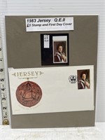 1983 Jersey Queen Elizabeth II stamp & first day
