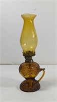 Vintage Amber Glass Oil Lamp