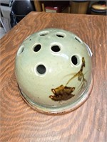 Glenshee Pottery Green Flower Frog w/Pattern