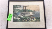Vintage Currier and Ives “ on the Mississippi “