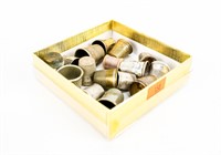 Box of (15) Thimbles (Possible Sterling and Brass)