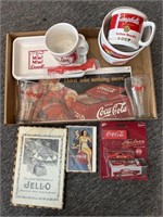 Coca-Cola Glass Cups, Sign, Campbell’s Bowls, and