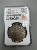 1900 NGC $1 Mint Error MS64 Morgan Silver Dollar,