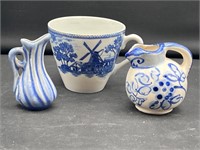 Blue & white tea cup Morikin Ware style mini