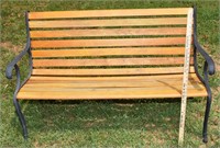 CAST IRON AND WOOD PARK BENCH