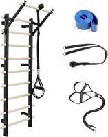 Swedish Ladder  Wood Stall Bar w/10 Rods