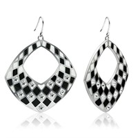 Catchy .06ct White Sapphire Argyle Design Earrings
