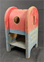 Antique Wood American Postal Station Mailbox Toy