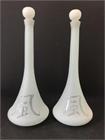 Pair of Tall Vases and Votive Holder