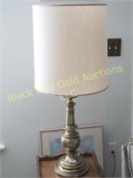 Brass table lamp, 35"