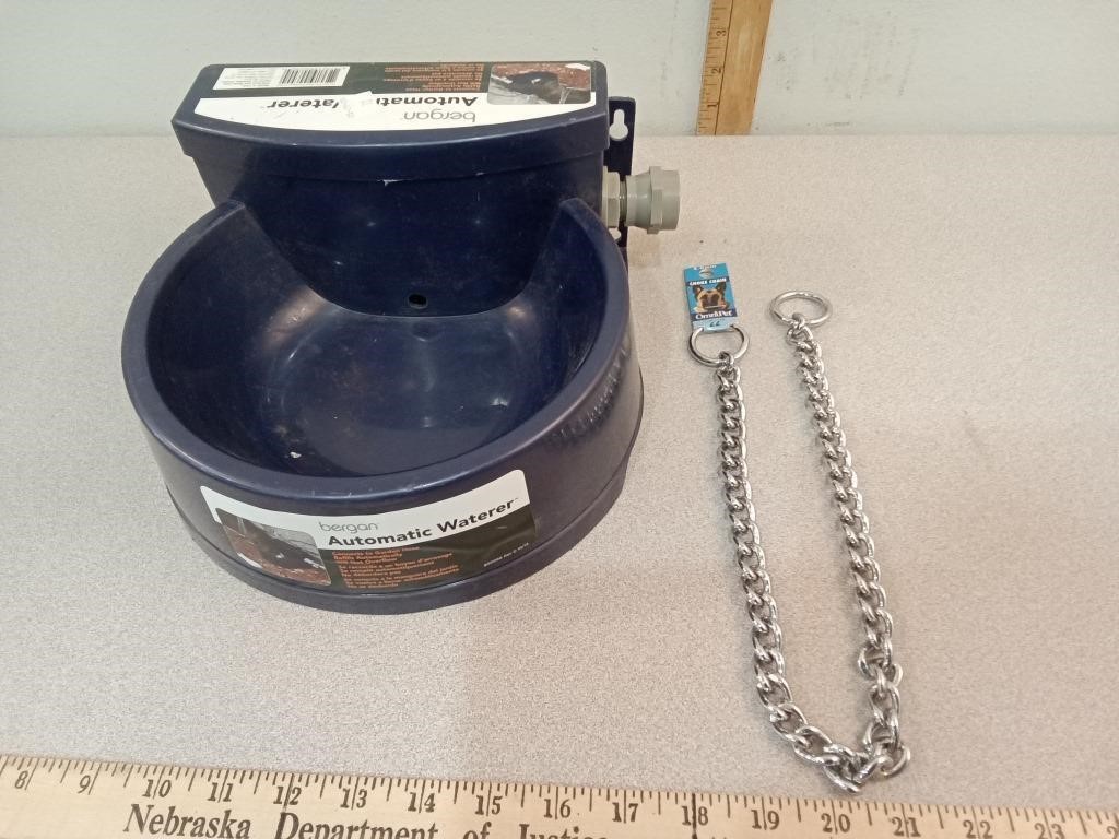 Bergan automatic pet waterer & choke chain (44")