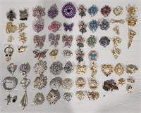 Large Assortment of Costume Brooches