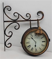 Indoor Double Sided Wall Clock Railroad Style