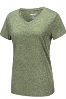 (Size: 3XL) Women's Quick Dry V Neck T-Shirt