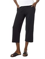HUE Women's Cropped Wide Leg Comfy Pant with