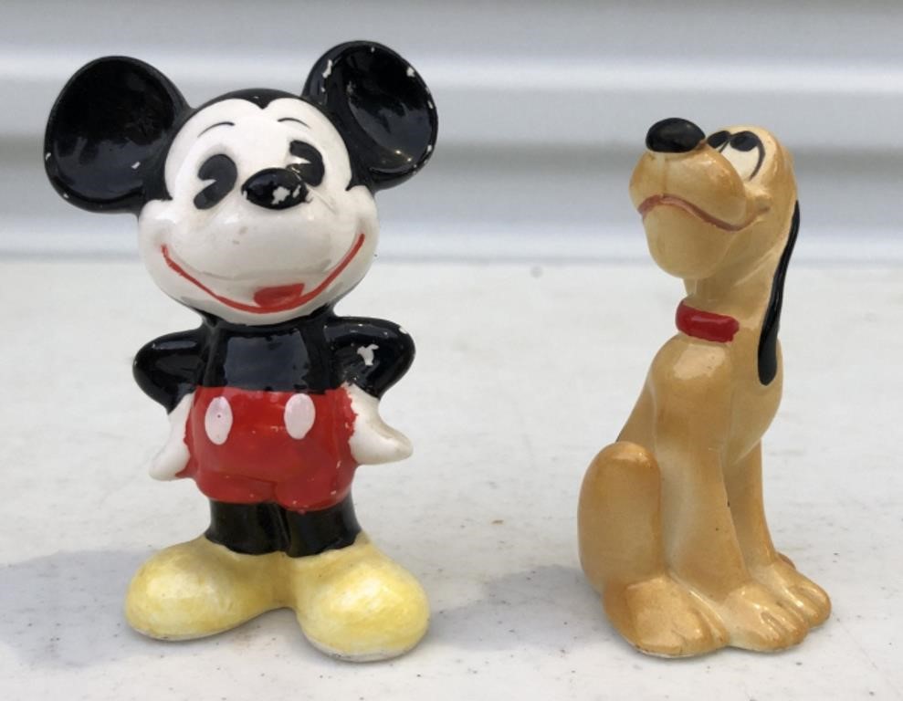 Mickey & Pluto Porcelain Figurines