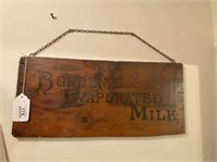 HAND-PAINTED WOOD SIGN WITH CHAIN FOR