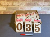 (31 PCS) OLD PORCELAIN NUMBERS, WHITE BACKGROUND