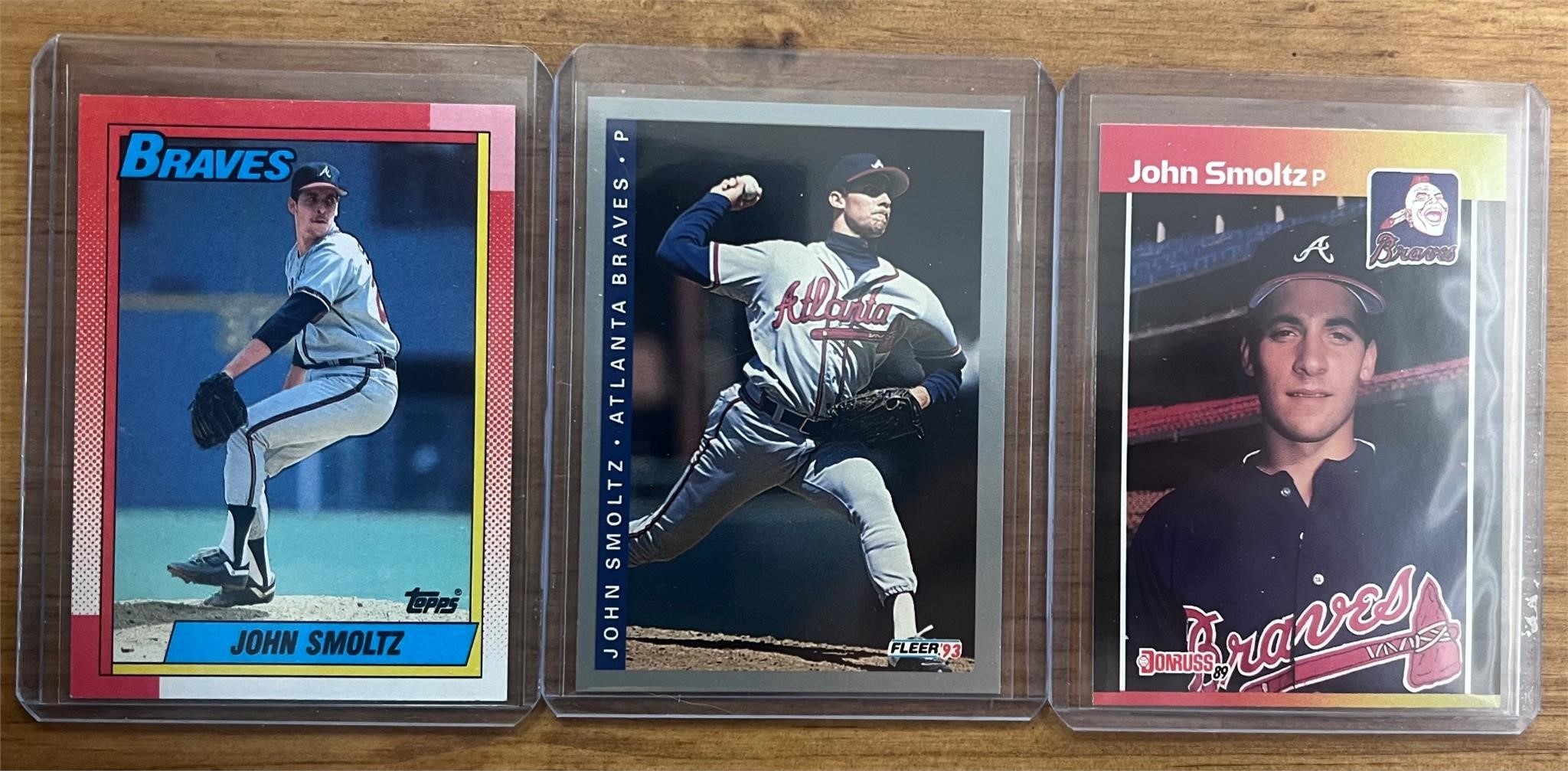 Lot of 3 1988-1993 John Smoltz MLB cards
