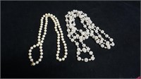 2 Faux Pearl Necklaces