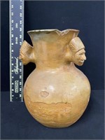 Unique Three Head Pottery Vase