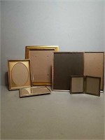 Gold Colored Metal Photo Frames.