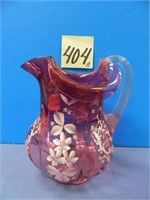 Victorian Decorated Cranberry Pitcher