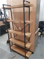 Wood and Steel 5-Shelf Display