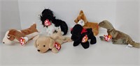 Beanie Baby Lot of 6. Dogs and one lizard.