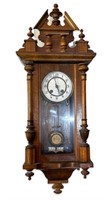 19thC Antique Victorian Walnut Wall Clock