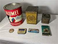 Assorted Vintage tin cans (see pictures for