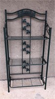 3 Shelf Metal Bakers Rack w/ Glass Shelves