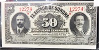 1915 MEXICAN REVOLUTIONARY 50 CENTAVOS NOTE