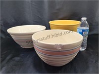 Vintage Pottery Bowls 1 Has Lg Chip