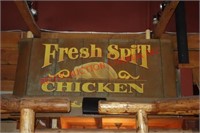 FRESH SPIT CHICKEN LG SIGN 4 FT APPROXIMATELY
