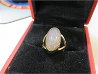 SIZE 5 GOLD OVER SILVER SCARAB STONE