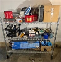 Rolling Wire Rack With Contents #3